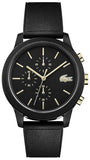 Buy Shop Lacoste 12.12 Chronograph Black Dial Black Silicon Strap Watch for Men - 2011012 USA Online