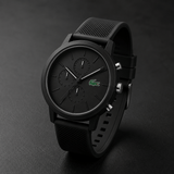 Buy Shop Lacoste 12.12 Chronograph Black Dial Black Silicon Strap Watch for Men - 2011243 USA Online