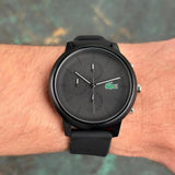 Buy Shop Lacoste 12.12 Chronograph Black Dial Black Silicon Strap Watch for Men - 2011243 USA Online