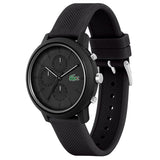 Buy Shop Lacoste 12.12 Chronograph Black Dial Black Silicon Strap Watch for Men - 2011243 USA Online