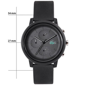 Buy Shop Lacoste 12.12 Chronograph Black Dial Black Silicon Strap Watch for Men - 2011243 USA Online
