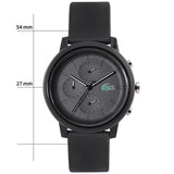 Buy Shop Lacoste 12.12 Chronograph Black Dial Black Silicon Strap Watch for Men - 2011243 USA Online