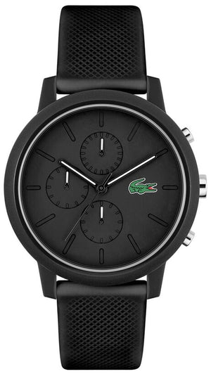 Buy Shop Lacoste 12.12 Chronograph Black Dial Black Silicon Strap Watch for Men - 2011243 USA Online