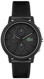 Buy Shop Lacoste 12.12 Chronograph Black Dial Black Silicon Strap Watch for Men - 2011243 USA Online