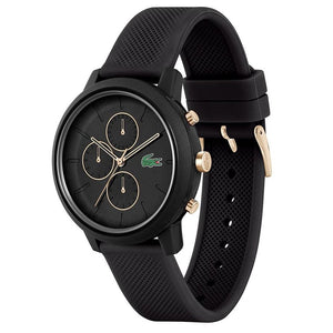 Buy Shop Lacoste 12.12 Chronograph Black Dial Black Silicon Strap Watch for Men - 2011247 USA Online