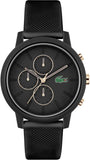 Buy Shop Lacoste 12.12 Chronograph Black Dial Black Silicon Strap Watch for Men - 2011247 USA Online