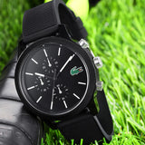 Buy Shop Lacoste 12.12 Chronograph Black Dial Black Silicone Strap Watch for Men - 2010972 USA Online