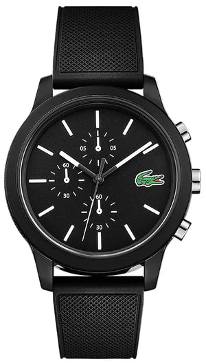 Buy Shop Lacoste 12.12 Chronograph Black Dial Black Silicone Strap Watch for Men - 2010972 USA Online