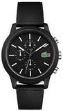 Buy Shop Lacoste 12.12 Chronograph Black Dial Black Silicone Strap Watch for Men - 2010972 USA Online