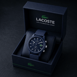 Buy Shop Lacoste 12.12 Chronograph Blue Dial Blue Silicon Strap Watch for Men - 2010970 USA Online