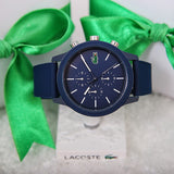Buy Shop Lacoste 12.12 Chronograph Blue Dial Blue Silicon Strap Watch for Men - 2010970 USA Online