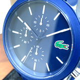 Buy Shop Lacoste 12.12 Chronograph Blue Dial Blue Silicon Strap Watch for Men - 2010970 USA Online