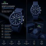 Buy Shop Lacoste 12.12 Chronograph Blue Dial Blue Silicon Strap Watch for Men - 2010970 USA Online