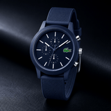 Buy Shop Lacoste 12.12 Chronograph Blue Dial Blue Silicon Strap Watch for Men - 2010970 USA Online