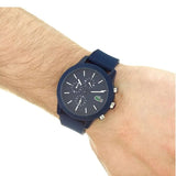 Buy Shop Lacoste 12.12 Chronograph Blue Dial Blue Silicon Strap Watch for Men - 2010970 USA Online