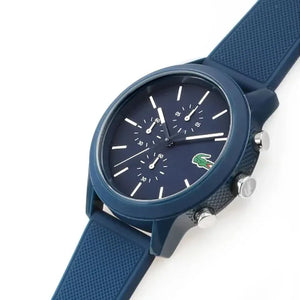 Buy Shop Lacoste 12.12 Chronograph Blue Dial Blue Silicon Strap Watch for Men - 2010970 USA Online