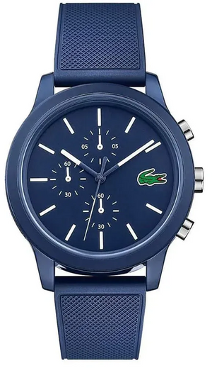 Buy Shop Lacoste 12.12 Chronograph Blue Dial Blue Silicon Strap Watch for Men - 2010970 USA Online