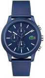 Buy Shop Lacoste 12.12 Chronograph Blue Dial Blue Silicon Strap Watch for Men - 2010970 USA Online