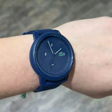 Buy Shop Lacoste 12.12 Chronograph Blue Dial Blue Silicone Strap Watch for Men - 2011244 USA Online