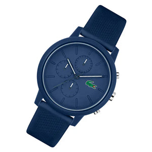 Buy Shop Lacoste 12.12 Chronograph Blue Dial Blue Silicone Strap Watch for Men - 2011244 USA Online