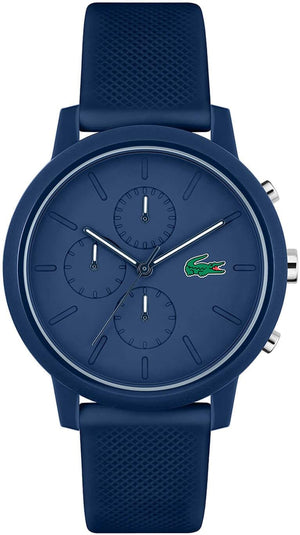Buy Shop Lacoste 12.12 Chronograph Blue Dial Blue Silicone Strap Watch for Men - 2011244 USA Online