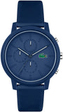 Buy Shop Lacoste 12.12 Chronograph Blue Dial Blue Silicone Strap Watch for Men - 2011244 USA Online