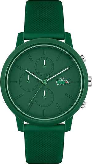 Buy Shop Lacoste 12.12 Chronograph Green Dial Green Silicon Strap Watch for Men - 2011245 USA Online