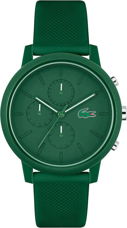 Buy Shop Lacoste 12.12 Chronograph Green Dial Green Silicon Strap Watch for Men - 2011245 USA Online