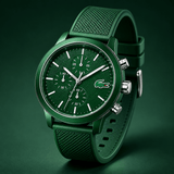 Buy Shop Lacoste 12.12 Chronograph Green Dial Green Silicone Strap Watch for Men - 2010973 USA Online