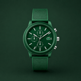 Buy Shop Lacoste 12.12 Chronograph Green Dial Green Silicone Strap Watch for Men - 2010973 USA Online