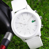 Buy Shop Lacoste 12.12 Chronograph White Dial White Silicon Strap Watch for Men - 2010974 USA Online