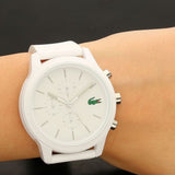 Buy Shop Lacoste 12.12 Chronograph White Dial White Silicon Strap Watch for Men - 2010974 USA Online