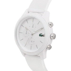 Buy Shop Lacoste 12.12 Chronograph White Dial White Silicon Strap Watch for Men - 2010974 USA Online