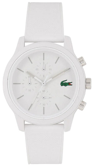 Buy Shop Lacoste 12.12 Chronograph White Dial White Silicon Strap Watch for Men - 2010974 USA Online