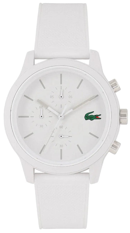 Buy Shop Lacoste 12.12 Chronograph White Dial White Silicon Strap Watch for Men - 2010974 USA Online