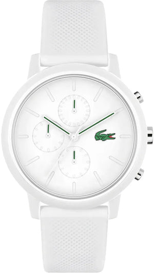 Buy Shop Lacoste 12.12 Chronograph White Dial White Silicon Strap Watch for Men - 2011246 USA Online