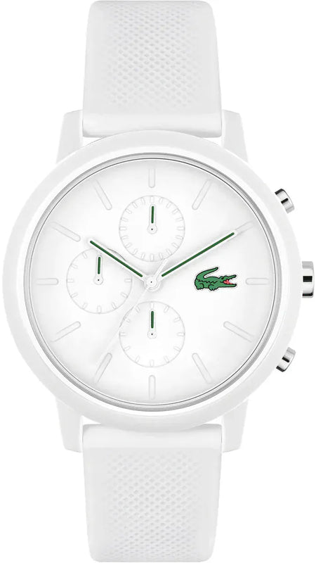 Buy Shop Lacoste 12.12 Chronograph White Dial White Silicon Strap Watch for Men - 2011246 USA Online