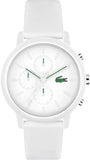 Buy Shop Lacoste 12.12 Chronograph White Dial White Silicon Strap Watch for Men - 2011246 USA Online