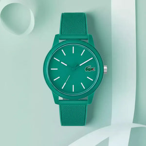 Buy Shop Lacoste 12.12 Cyan Green Dial Cyan Green Silicon Strap Watch for Men - 2011192 USA Online