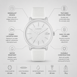 Buy Shop Lacoste 12.12 Move Silver Dial White Silicone Strap Watch for Men - 2011240 USA Online
