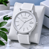 Buy Shop Lacoste 12.12 Move Silver Dial White Silicone Strap Watch for Men - 2011240 USA Online