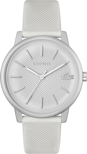 Buy Shop Lacoste 12.12 Move Silver Dial White Silicone Strap Watch for Men - 2011240 USA Online