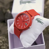 Buy Shop Lacoste 12.12 Red Dial Red Silicon Strap Watch for Men - 2010988 USA Online