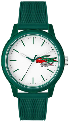 Buy Shop Lacoste 12.12 White Dial Green Silicon Strap Watch for Men - 2011135 USA Online