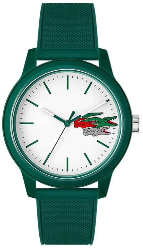 Buy Shop Lacoste 12.12 White Dial Green Silicon Strap Watch for Men - 2011135 USA Online