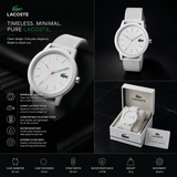 Buy Shop Lacoste 12.12 White Dial White Silicon Strap Watch for Men - 2010984 USA Online