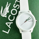 Buy Shop Lacoste 12.12 White Dial White Silicone Strap Watch for Men - 2011069 USA Online