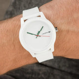 Buy Shop Lacoste 12.12 White Dial White Silicone Strap Watch for Men - 2011069 USA Online