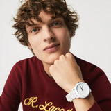 Buy Shop Lacoste 12.12 White Dial White Silicone Strap Watch for Men - 2011069 USA Online