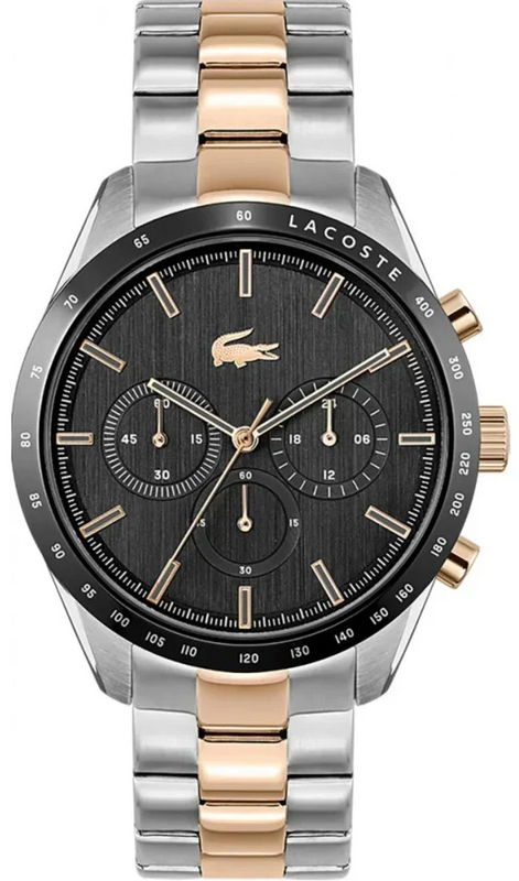 Lacoste Boston Gray Dial Two Tone Steel Strap Watch for Men - 2011112